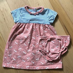 Baby Boden Pink and Blue Striped Casual Dress
